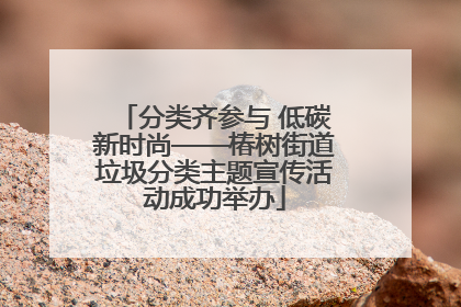 分类齐参与 低碳新时尚——椿树街道垃圾分类主题宣传活动成功举办