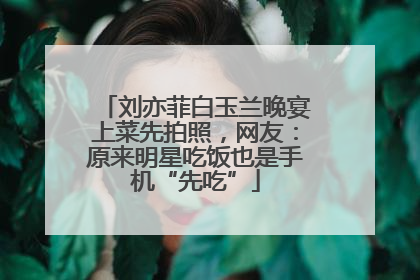 刘亦菲白玉兰晚宴上菜先拍照，网友：原来明星吃饭也是手机“先吃”