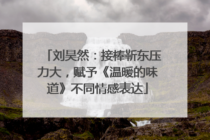 刘昊然：接棒靳东压力大，赋予《温暖的味道》不同情感表达