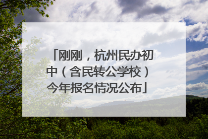 刚刚，杭州民办初中（含民转公学校）今年报名情况公布