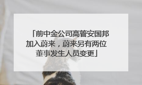 前中金公司高管安国邦加入蔚来，蔚来另有两位董事发生人员变更