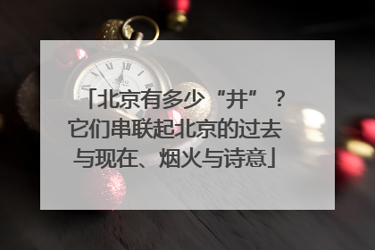 北京有多少“井”？它们串联起北京的过去与现在、烟火与诗意