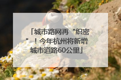 城市路网再“织密”！今年杭州将新增城市道路60公里
