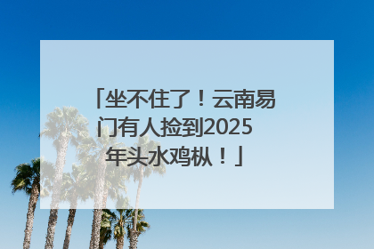 坐不住了！云南易门有人捡到2025年头水鸡枞！