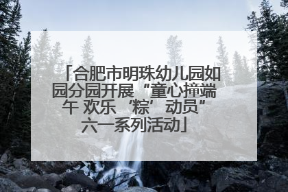 合肥市明珠幼儿园如园分园开展“童心撞端午 欢乐‘粽’动员”六一系列活动