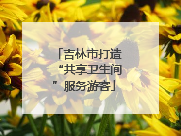 吉林市打造“共享卫生间”服务游客