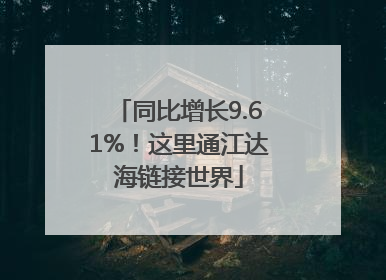 同比增长9.61%！这里通江达海链接世界