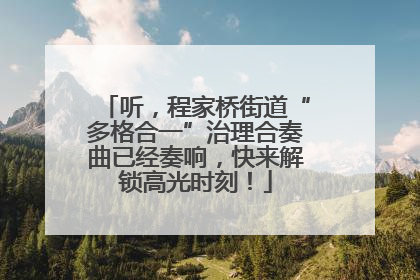 听，程家桥街道“多格合一”治理合奏曲已经奏响，快来解锁高光时刻！