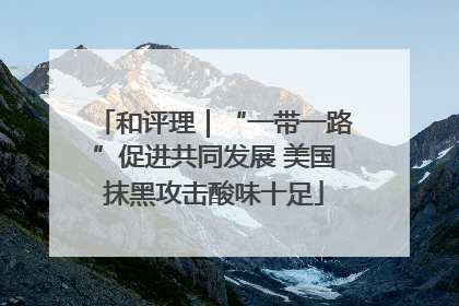 和评理｜“一带一路”促进共同发展 美国抹黑攻击酸味十足