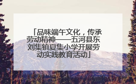 品味端午文化，传承劳动精神——五河县东刘集镇夏集小学开展劳动实践教育活动