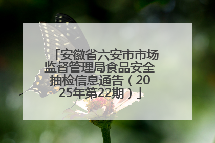 安徽省六安市市场监督管理局食品安全抽检信息通告（2025年第22期）