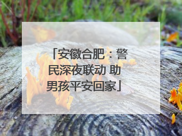 安徽合肥：警民深夜联动 助男孩平安回家