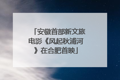 安徽首部新文旅电影《风起秋浦河》在合肥首映