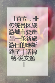 宜宾：非传统景区旅游城市要走出一条新旅游目的地新路子｜话锦绣·说安逸