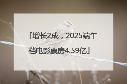 增长2成，2025端午档电影票房4.59亿