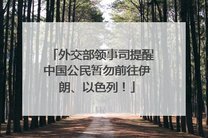 外交部领事司提醒中国公民暂勿前往伊朗、以色列！