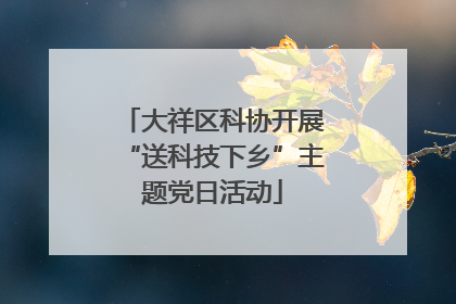 大祥区科协开展“送科技下乡”主题党日活动