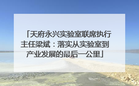 天府永兴实验室联席执行主任梁斌：落实从实验室到产业发展的最后一公里