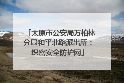 太原市公安局万柏林分局和平北路派出所：织密安全防护网