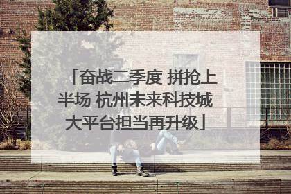 奋战二季度 拼抢上半场 杭州未来科技城大平台担当再升级