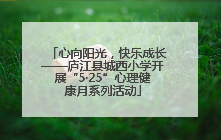 心向阳光，快乐成长——庐江县城西小学开展“5·25”心理健康月系列活动