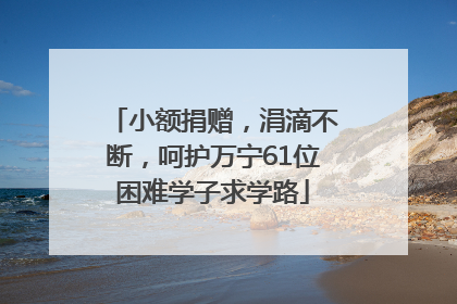 小额捐赠，涓滴不断，呵护万宁61位困难学子求学路