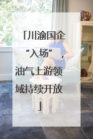 川渝国企“入场”，油气上游领域持续开放