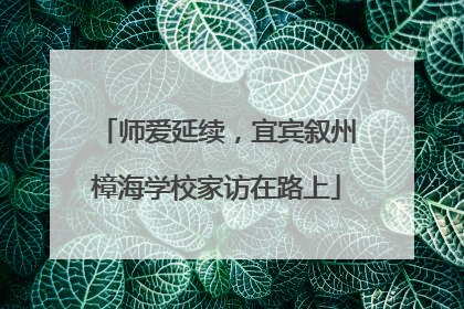 师爱延续，宜宾叙州樟海学校家访在路上