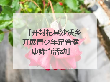 开封杞县沙沃乡开展青少年足脊健康筛查活动