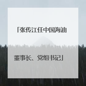 张传江任中国海油董事长、党组书记