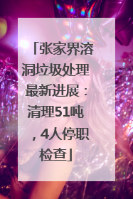 张家界溶洞垃圾处理最新进展：清理51吨，4人停职检查