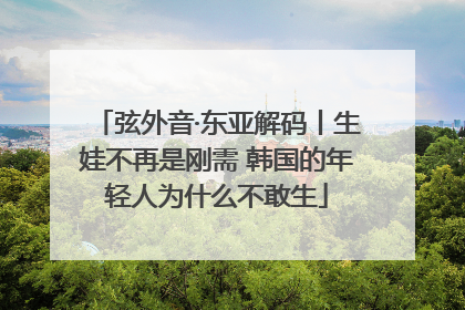 弦外音·东亚解码丨生娃不再是刚需 韩国的年轻人为什么不敢生