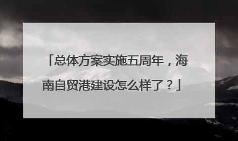总体方案实施五周年，海南自贸港建设怎么样了？