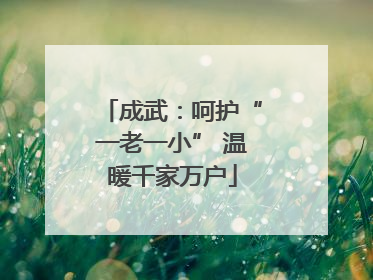 成武：呵护“一老一小” 温暖千家万户