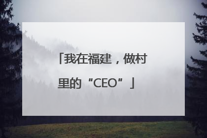 我在福建，做村里的“CEO”