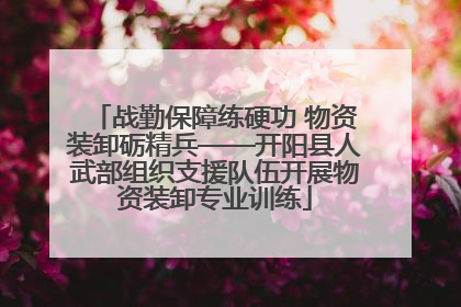 战勤保障练硬功 物资装卸砺精兵——开阳县人武部组织支援队伍开展物资装卸专业训练