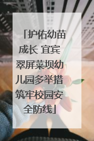 护佑幼苗成长 宜宾翠屏菜坝幼儿园多举措筑牢校园安全防线