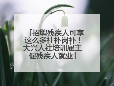招聘残疾人可享这么多社补岗补！大兴人社培训雇主促残疾人就业