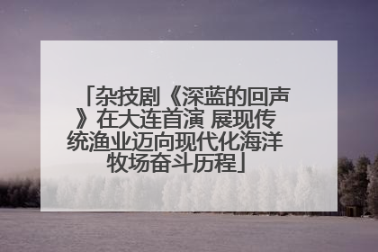 杂技剧《深蓝的回声》在大连首演 展现传统渔业迈向现代化海洋牧场奋斗历程