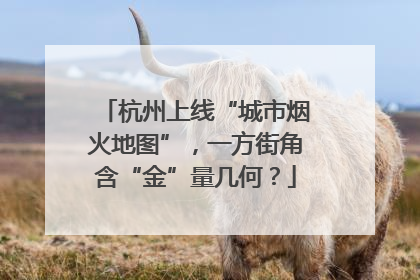杭州上线“城市烟火地图”，一方街角含“金”量几何？