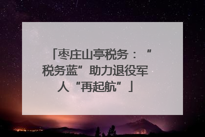 枣庄山亭税务：“税务蓝”助力退役军人“再起航”