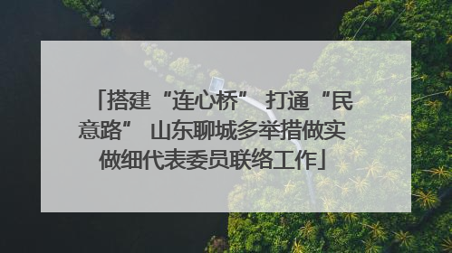 搭建“连心桥” 打通“民意路” 山东聊城多举措做实做细代表委员联络工作