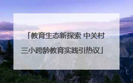 教育生态新探索 中关村三小跨龄教育实践引热议