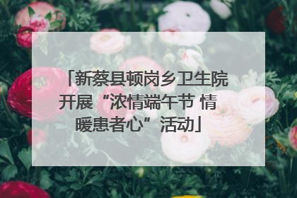 新蔡县顿岗乡卫生院开展“浓情端午节 情暖患者心”活动