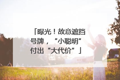 曝光！故意遮挡号牌，“小聪明”付出“大代价”