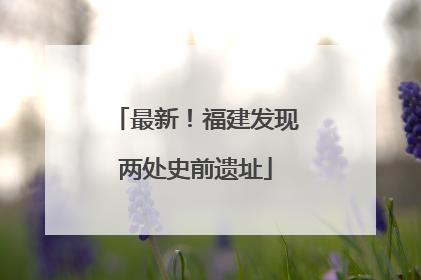 最新！福建发现两处史前遗址