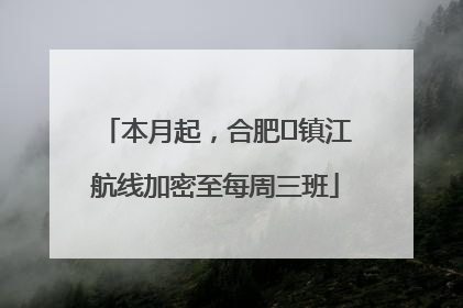 本月起，合肥⇋镇江航线加密至每周三班