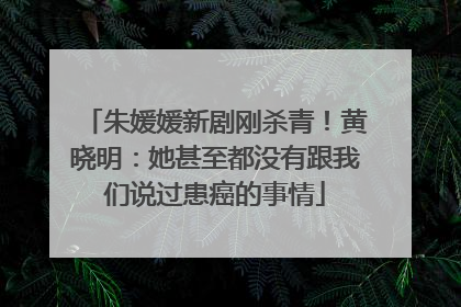 朱媛媛新剧刚杀青！黄晓明：她甚至都没有跟我们说过患癌的事情