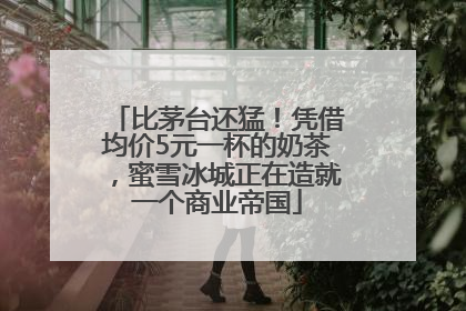 比茅台还猛！凭借均价5元一杯的奶茶，蜜雪冰城正在造就一个商业帝国
