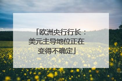 欧洲央行行长：美元主导地位正在变得不确定